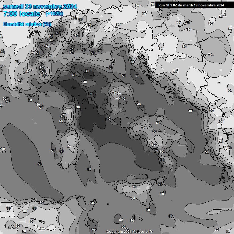 Modele GFS - Carte prvisions 