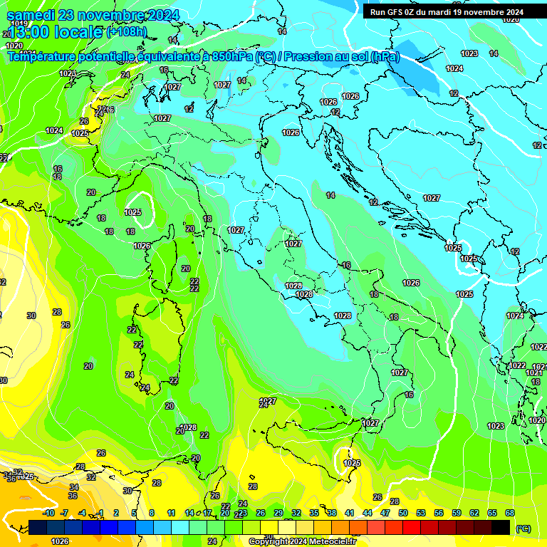 Modele GFS - Carte prvisions 