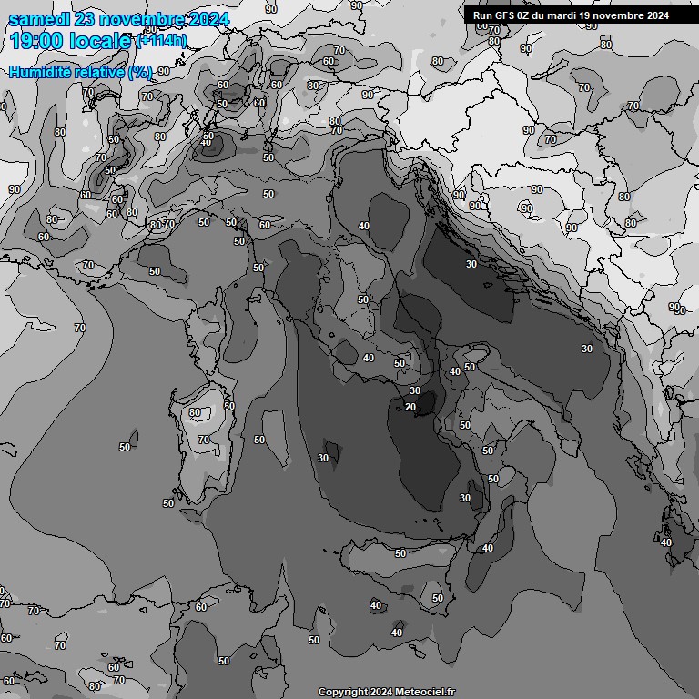 Modele GFS - Carte prvisions 