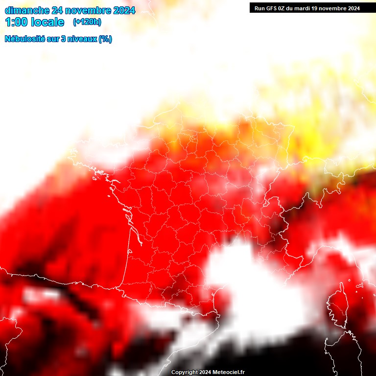 Modele GFS - Carte prvisions 