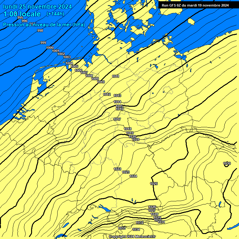 Modele GFS - Carte prvisions 