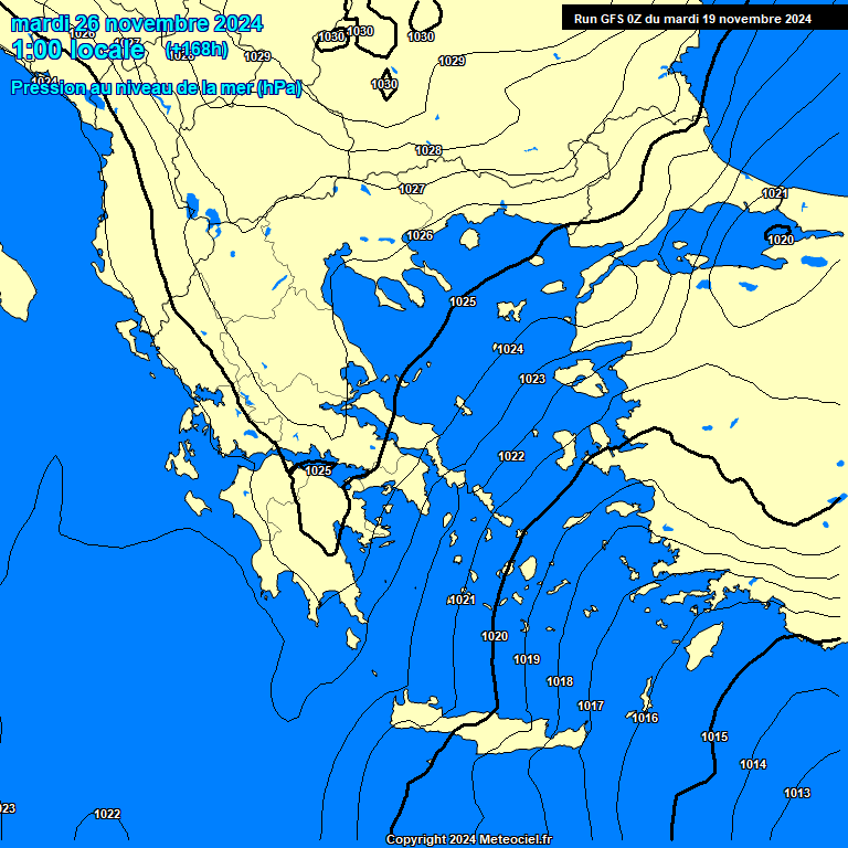 Modele GFS - Carte prvisions 