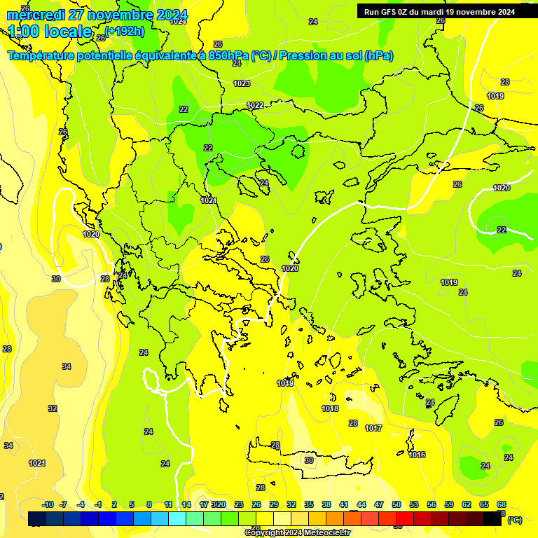 Modele GFS - Carte prvisions 