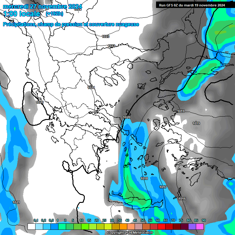 Modele GFS - Carte prvisions 