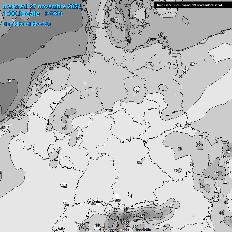 Modele GFS - Carte prvisions 