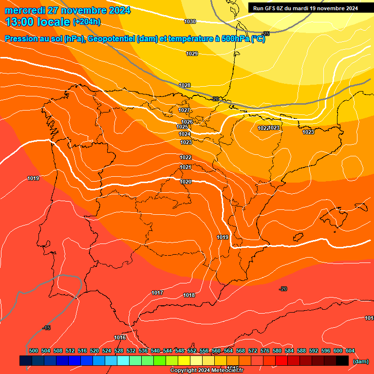 Modele GFS - Carte prvisions 