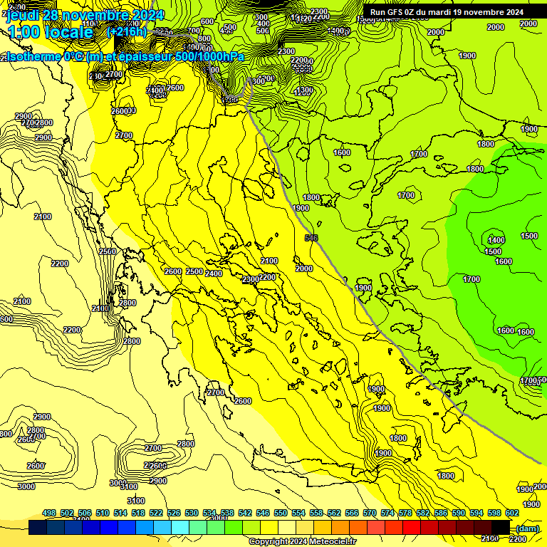 Modele GFS - Carte prvisions 