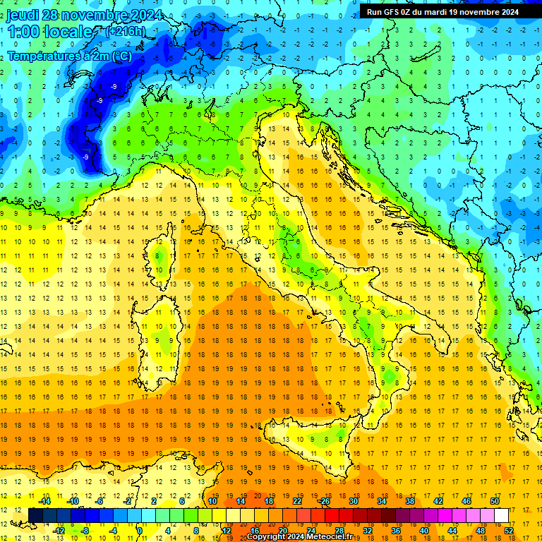 Modele GFS - Carte prvisions 