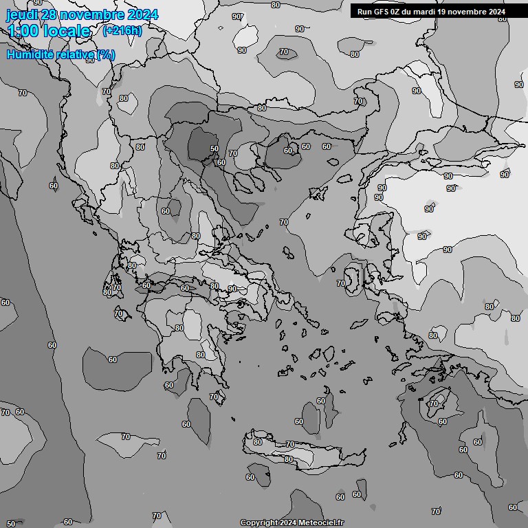 Modele GFS - Carte prvisions 