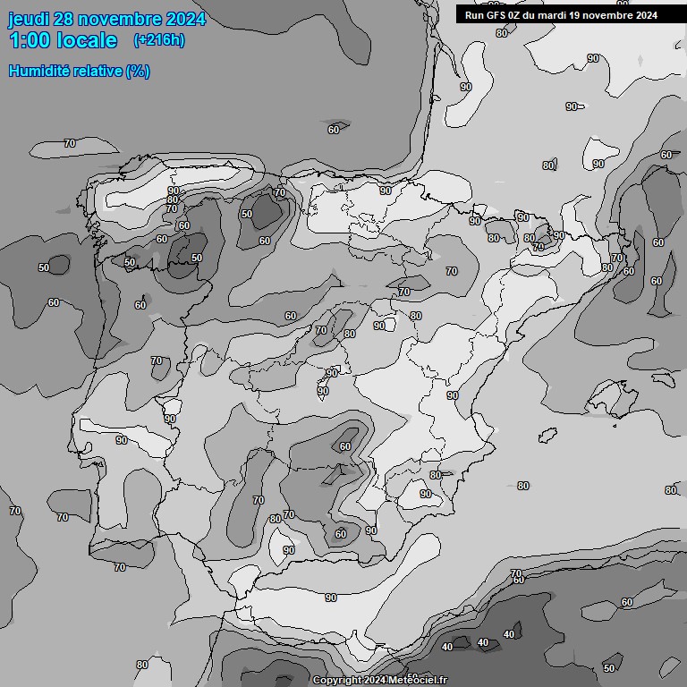 Modele GFS - Carte prvisions 