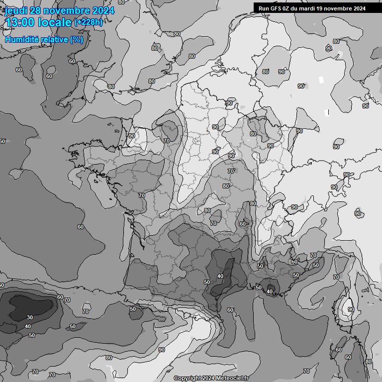 Modele GFS - Carte prvisions 