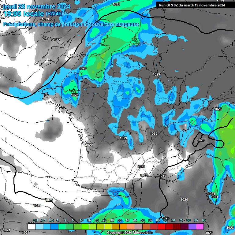 Modele GFS - Carte prvisions 