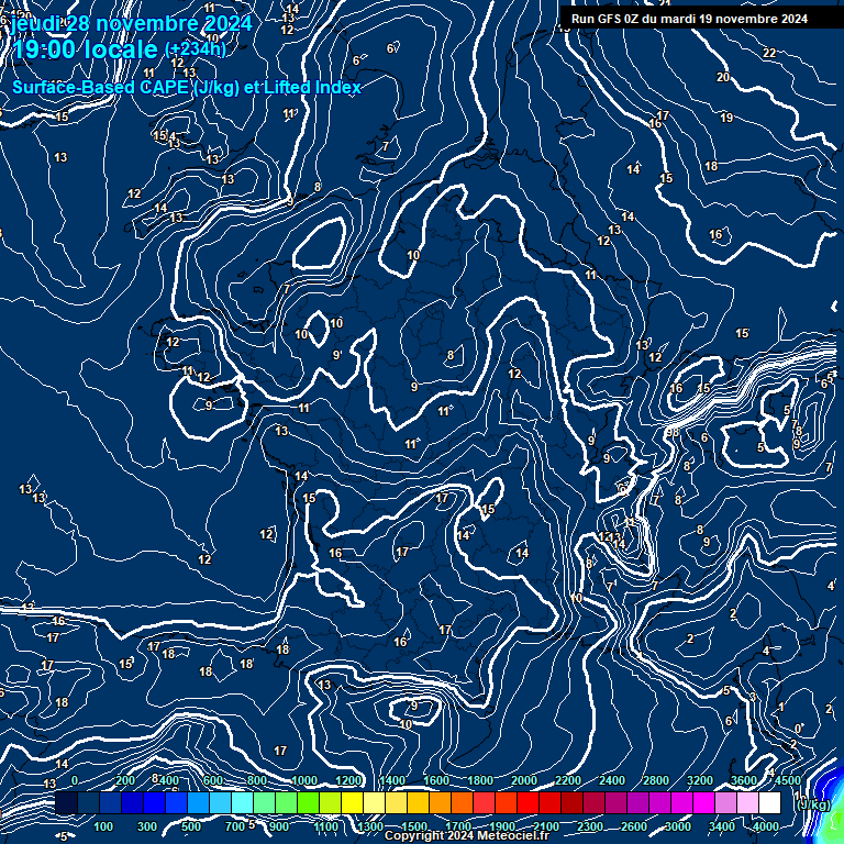 Modele GFS - Carte prvisions 