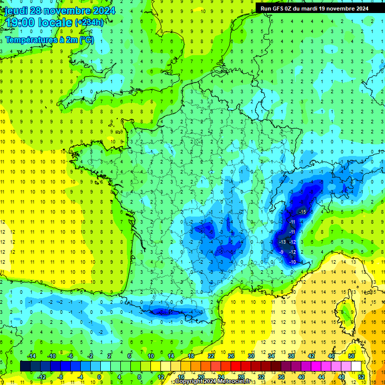 Modele GFS - Carte prvisions 