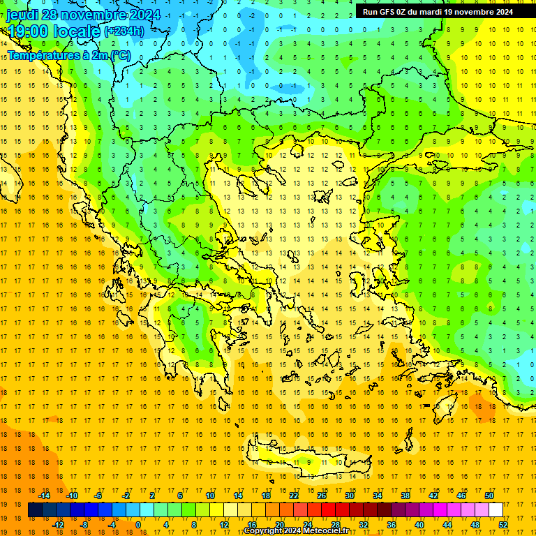 Modele GFS - Carte prvisions 