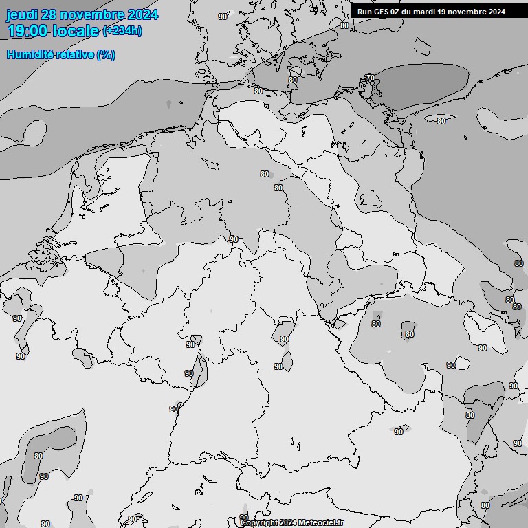 Modele GFS - Carte prvisions 