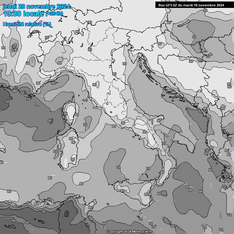 Modele GFS - Carte prvisions 