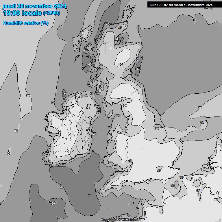 Modele GFS - Carte prvisions 