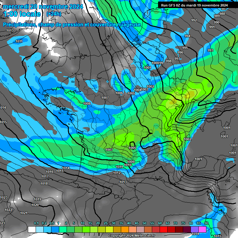 Modele GFS - Carte prvisions 