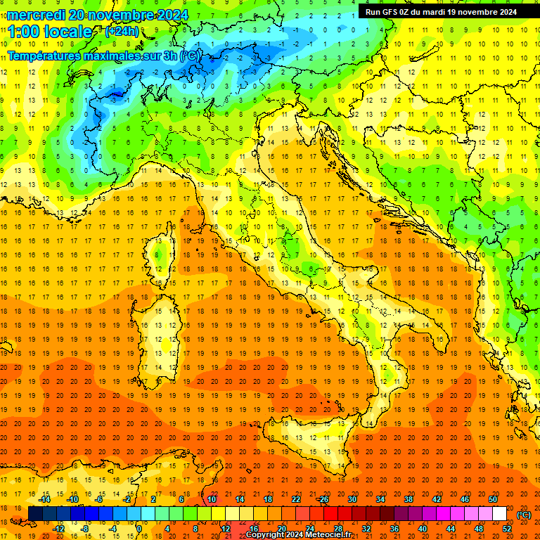 Modele GFS - Carte prvisions 