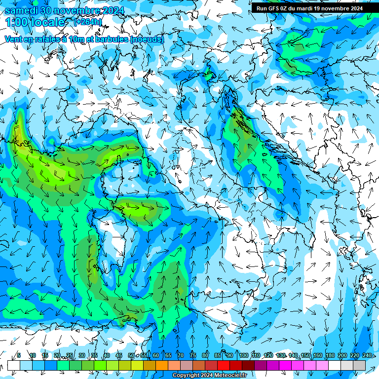 Modele GFS - Carte prvisions 