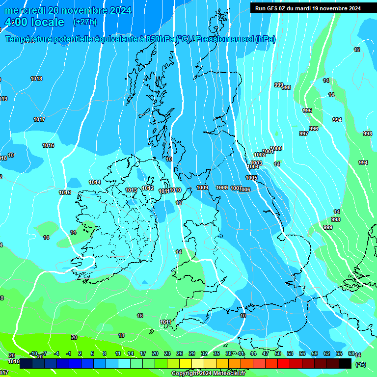 Modele GFS - Carte prvisions 