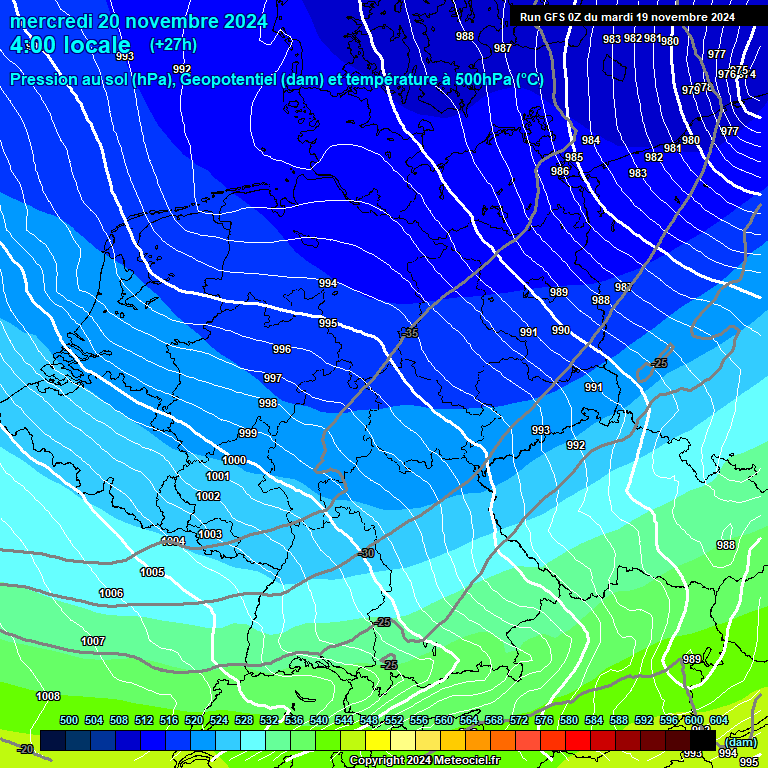 Modele GFS - Carte prvisions 