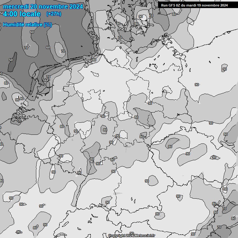 Modele GFS - Carte prvisions 