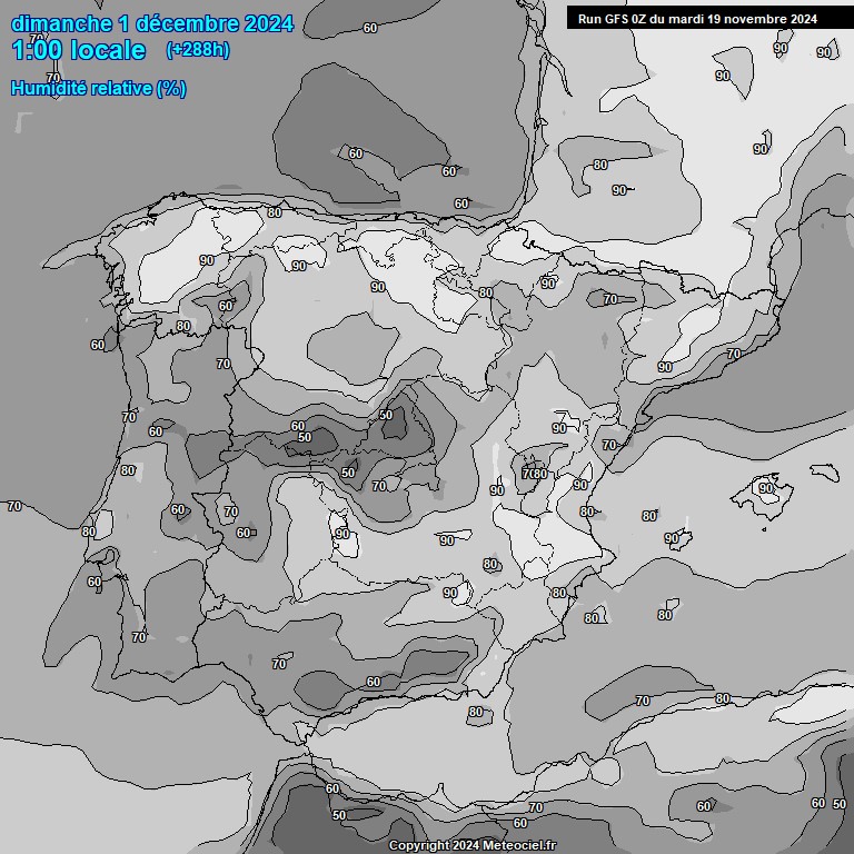 Modele GFS - Carte prvisions 