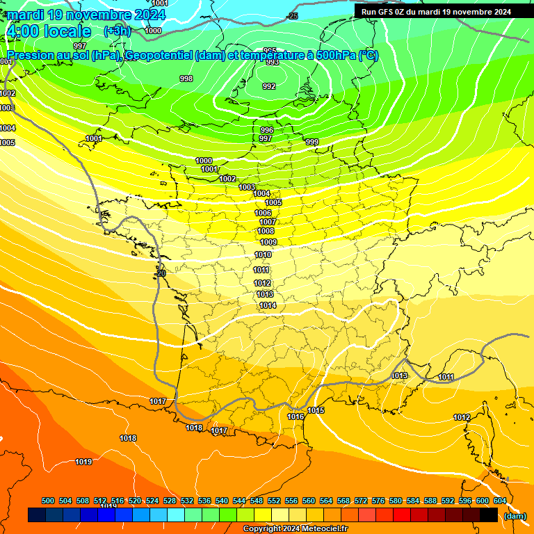 Modele GFS - Carte prvisions 