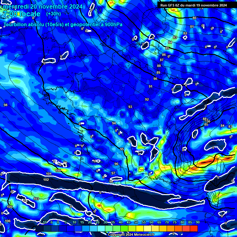 Modele GFS - Carte prvisions 