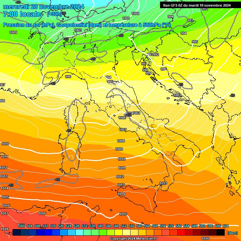 Modele GFS - Carte prvisions 