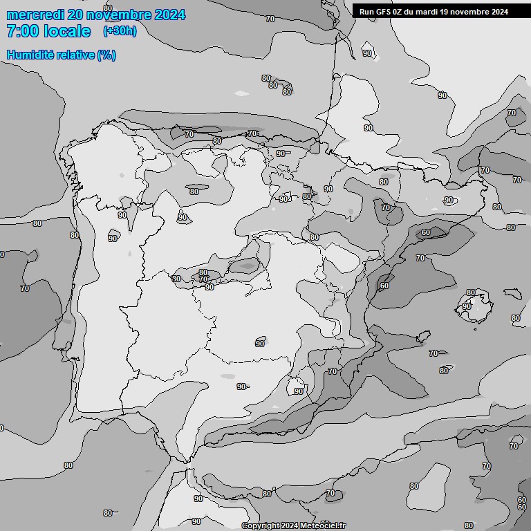 Modele GFS - Carte prvisions 