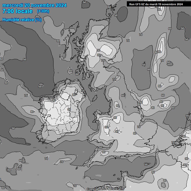 Modele GFS - Carte prvisions 