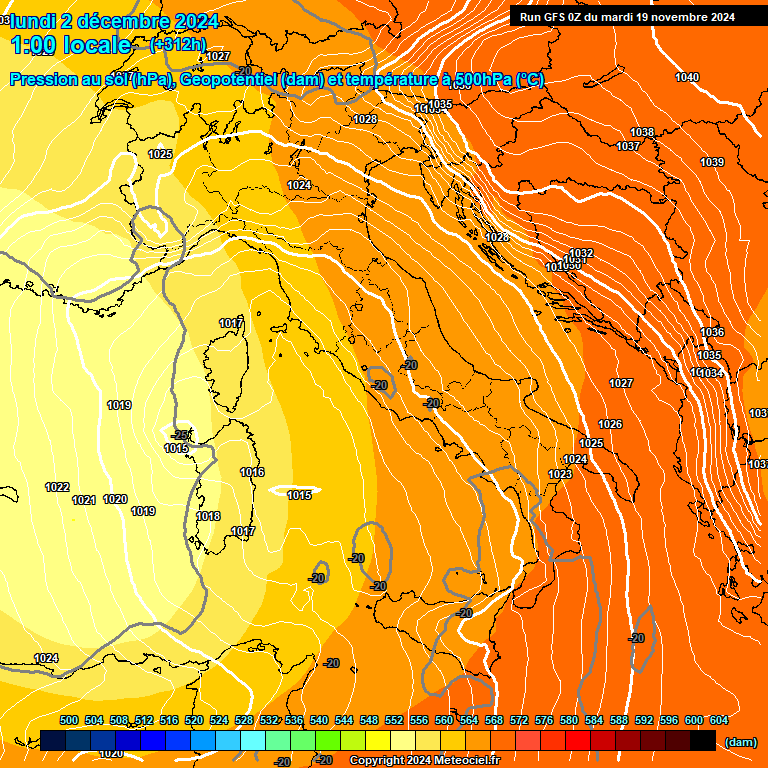 Modele GFS - Carte prvisions 