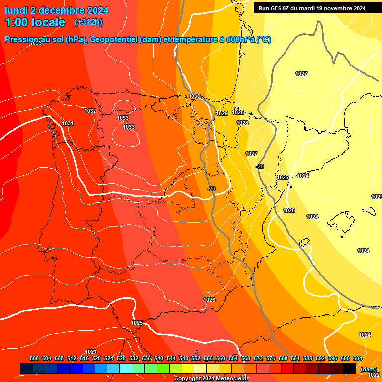 Modele GFS - Carte prvisions 