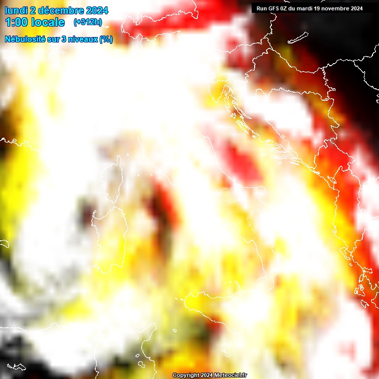 Modele GFS - Carte prvisions 