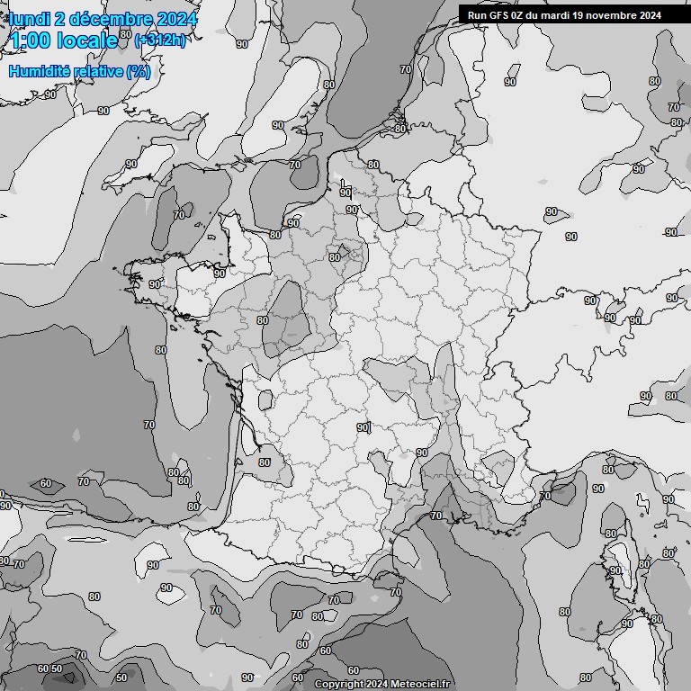 Modele GFS - Carte prvisions 