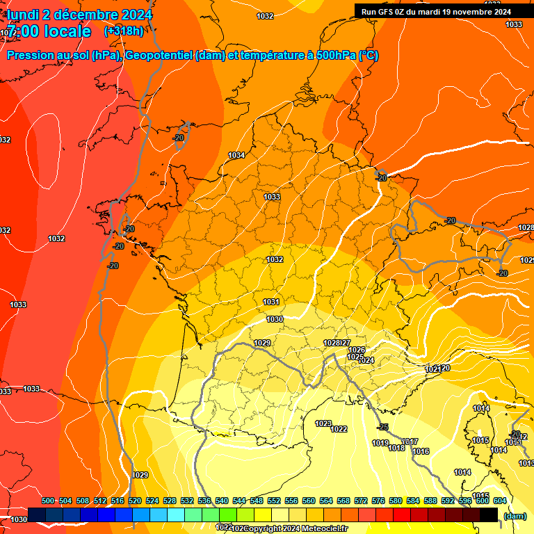 Modele GFS - Carte prvisions 