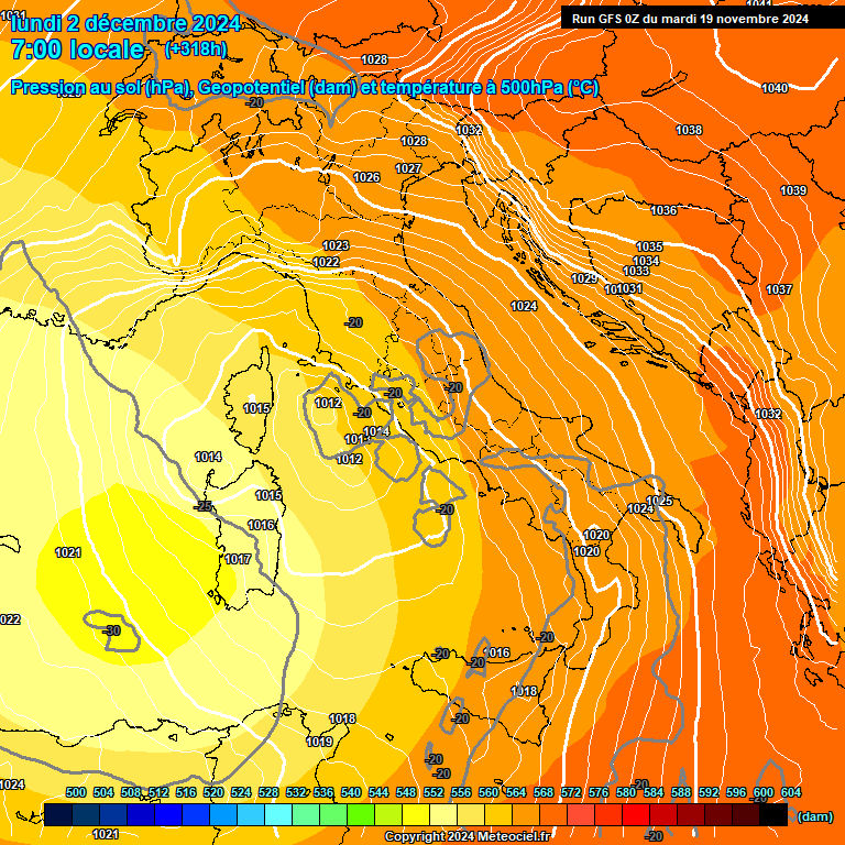 Modele GFS - Carte prvisions 