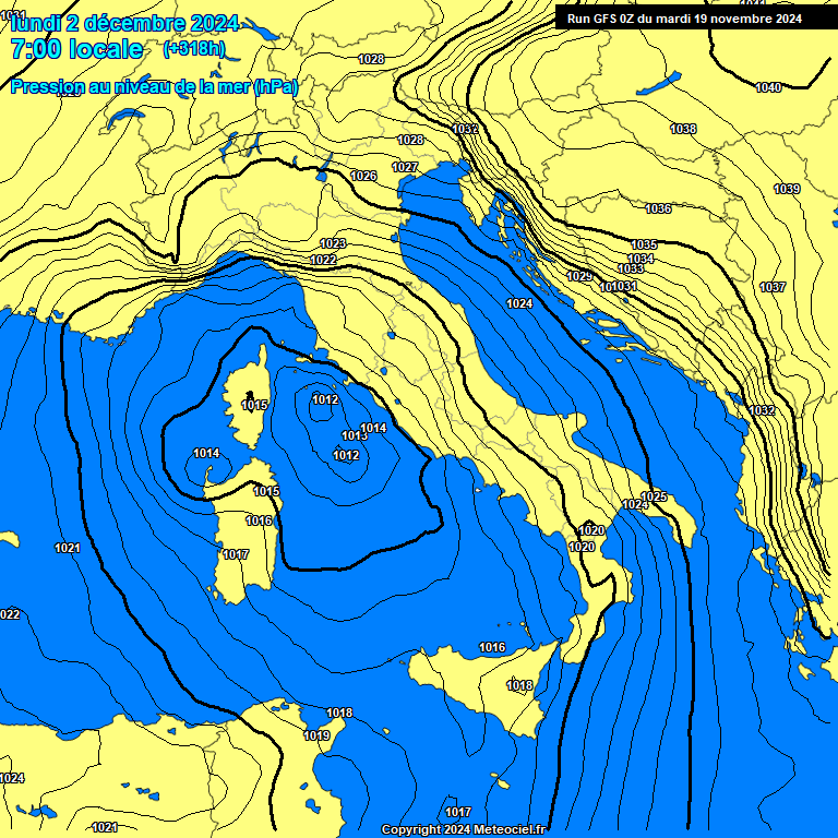 Modele GFS - Carte prvisions 