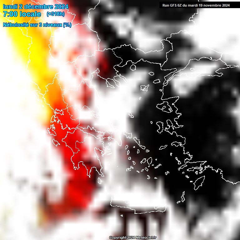 Modele GFS - Carte prvisions 