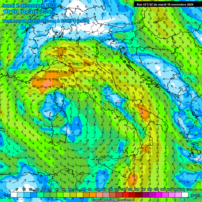 Modele GFS - Carte prvisions 