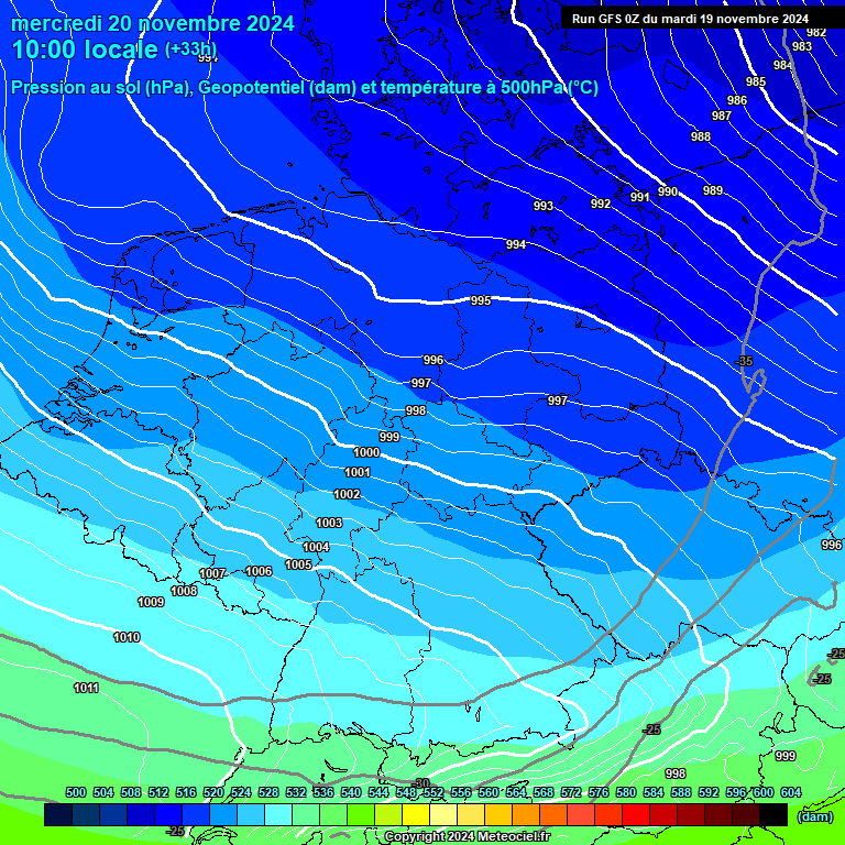 Modele GFS - Carte prvisions 