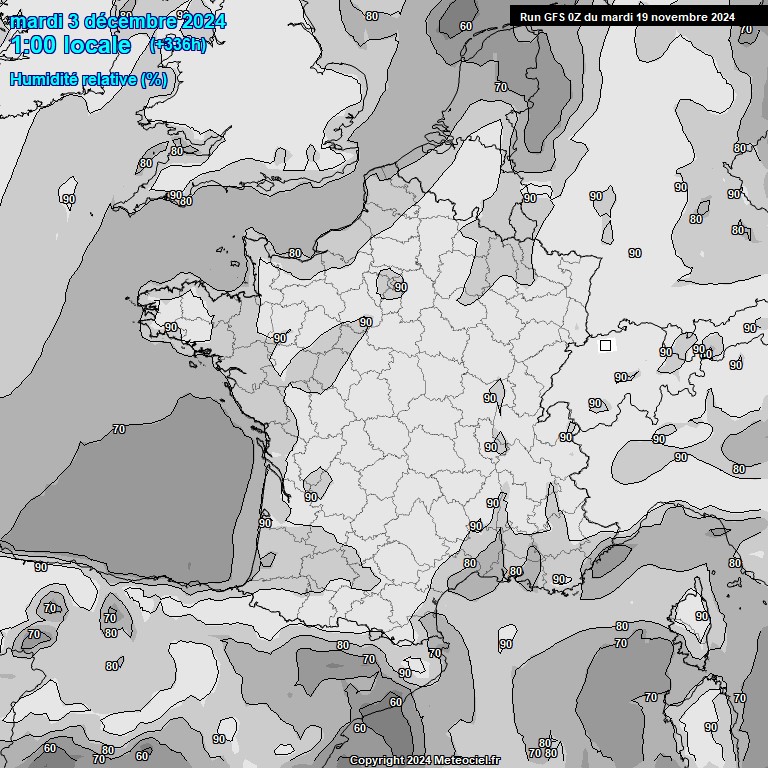 Modele GFS - Carte prvisions 