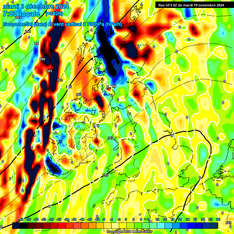 Modele GFS - Carte prvisions 