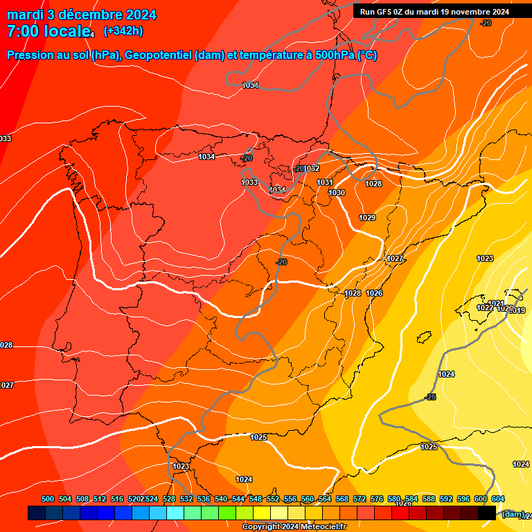 Modele GFS - Carte prvisions 