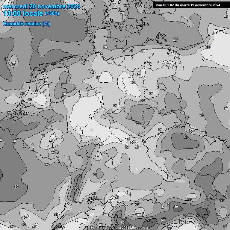 Modele GFS - Carte prvisions 