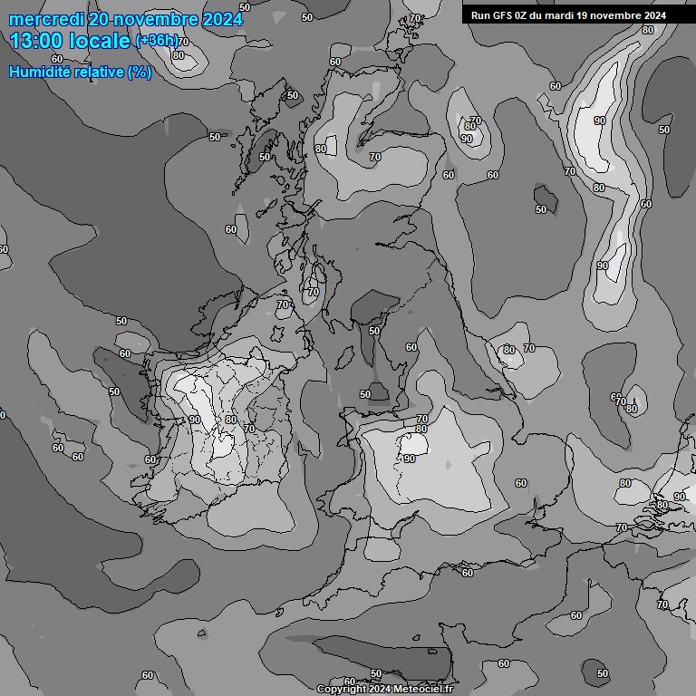 Modele GFS - Carte prvisions 