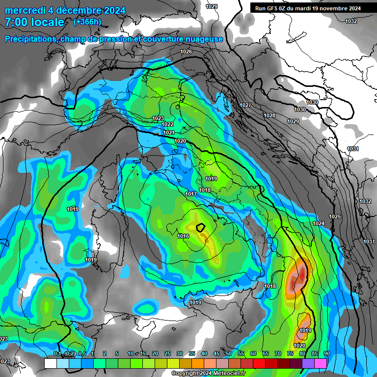 Modele GFS - Carte prvisions 